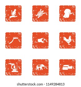 Instinctive icons set. Grunge set of 9 instinctive vector icons for web isolated on white background