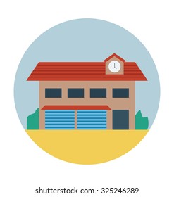
Institute Building Colored Vector Illustration
