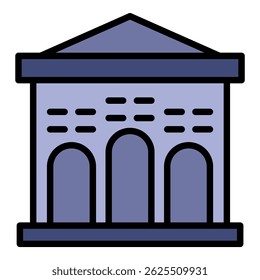 Institute courthouse icon. Outline institute courthouse vector icon color flat isolated