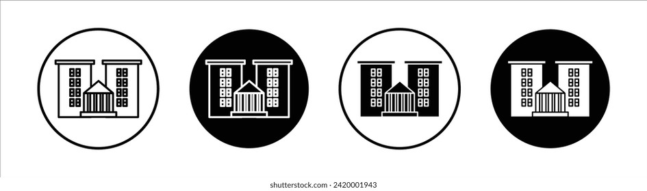 Institute flat line icon set. Institute Thin line illustration vector