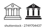 Institute icon concept. Thin line symbol. Vector illustration isolated. Editable stroke.