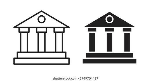 Institute icon concept. Thin line symbol. Vector illustration isolated. Editable stroke.