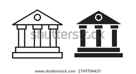 Institute icon concept. Thin line symbol. Vector illustration isolated. Editable stroke.