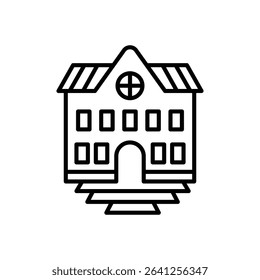 Institute icon outline set sign