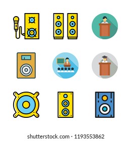 institute icon set. vector set about lecture and speaker icons set.