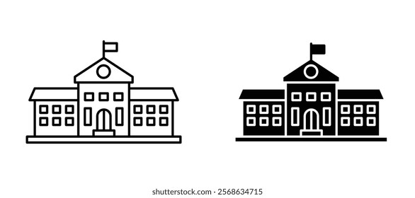 Institute icons in outline and fill. vector illustration for ui.