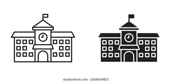 Institute icons in outline and fill. vector illustration for ui.