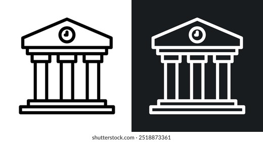 Institute outlined icon vector collection.