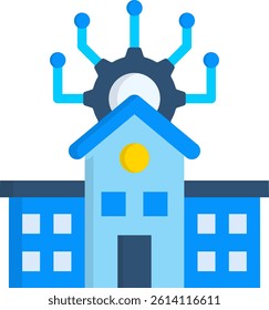 Institute Of Technology Icon Flat Vector Illustration