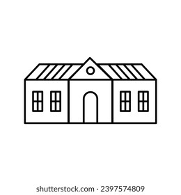 Institute vector icon line illustration