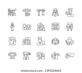 Institutes line icons, signs, vector set, outline illustration concept 