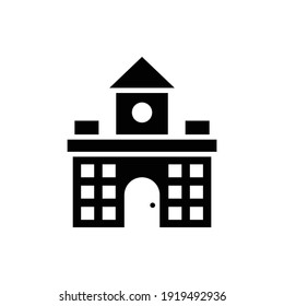 Institution building vector solid icon style illustration. 