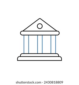 institution concept line icon. Simple element illustration. institution concept outline symbol design.