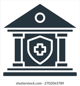 Ilustração do vetor de ícone de glifo da instituição