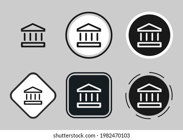 institution icon set. Collection of high quality black outline logo for web site design and mobile dark mode apps. Vector illustration on a white background 
