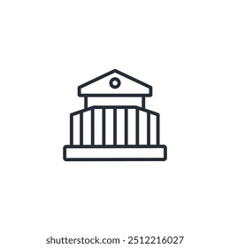 institution icon. vector.Editable stroke.linear style sign for use web design,logo.Symbol illustration.