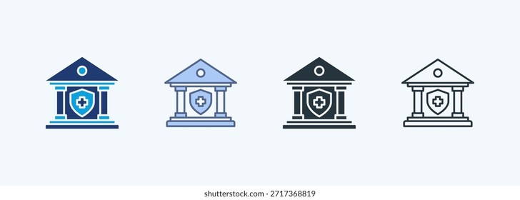 Coleção de ícones de estilo múltiplo da instituição