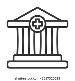 Institution Outline Icon Vector Illustration