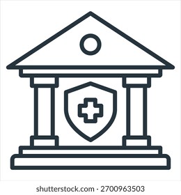 Ilustração do vetor do ícone de contorno da instituição