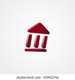 Institution Red 3d  illustration