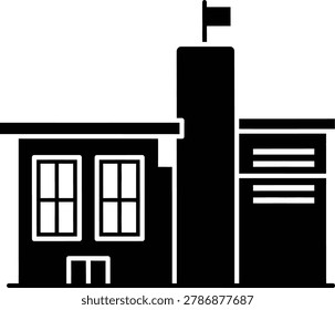 Institutional Building Complex Icon for School or Civic Architecture