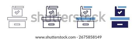 Institutional democracy icon in 4 different styles. Thin Line, Line, Bold Line, Duotone. Duotone style. Editable stroke.