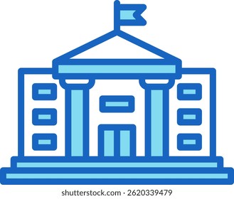 Icono institucional Ilustración vectorial azul