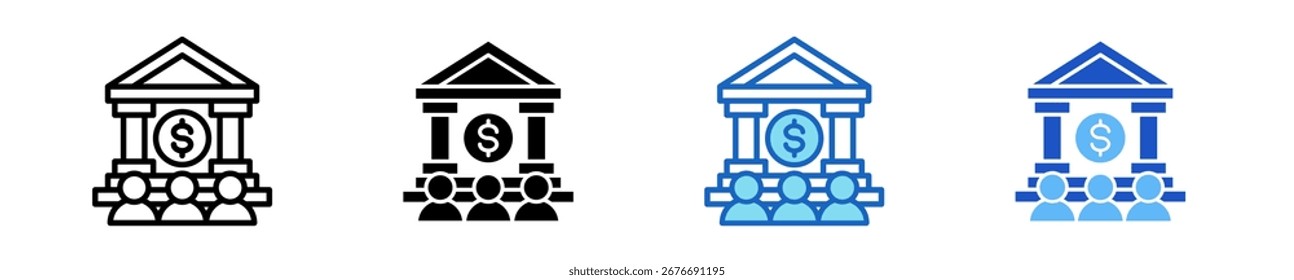 Conjunto de ícones de investidor institucional Coleção de estilos múltiplos