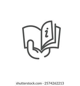instruction book outline icon vector design good for web or mobile app
