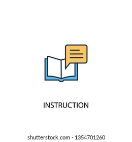 instruction concept 2 colored line icon. Simple yellow and blue element illustration. instruction concept outline symbol design