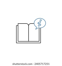 Icono de línea de concepto de instrucciones. Ilustración de elemento simple. Diseño de símbolos de esquema de concepto de instrucciones.