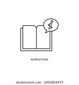 Instruction concept line icon. Simple element illustration. Instruction concept outline symbol design.