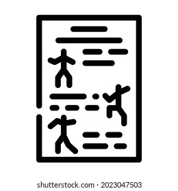 instruction dancer line icon vector. instruction dancer sign. isolated contour symbol black illustration