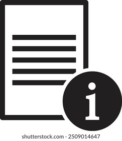 Instruction file icon . Information document icon . Information sheet icon vector
