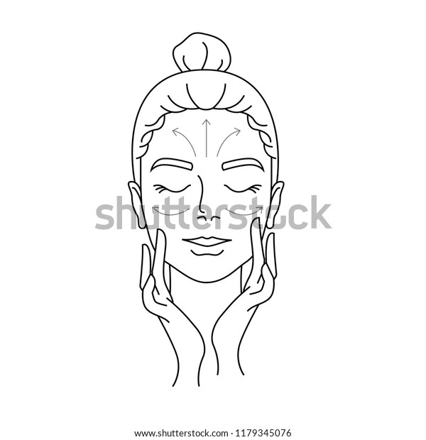 Instruction How Apply Cream Massage Lines Stock Vector (Royalty Free) 1179345076 Shutterstock