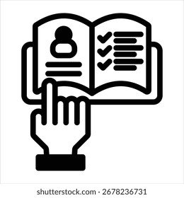 Icono de instrucción en Ilustración vectorial de estilo negro