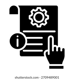 Ilustración vectorial de estilo de glifo de icono de instrucción