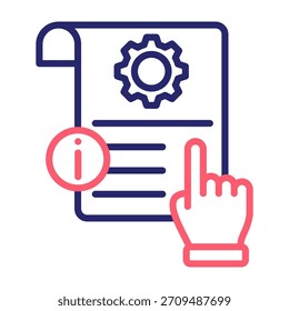 Ilustración vectorial de estilo de color de línea de icono de instrucciones