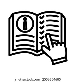 Instruction icon line vector illustration on white background.