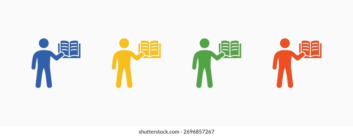 Conjunto de ícones de instrução Cor Coleção de vários estilos