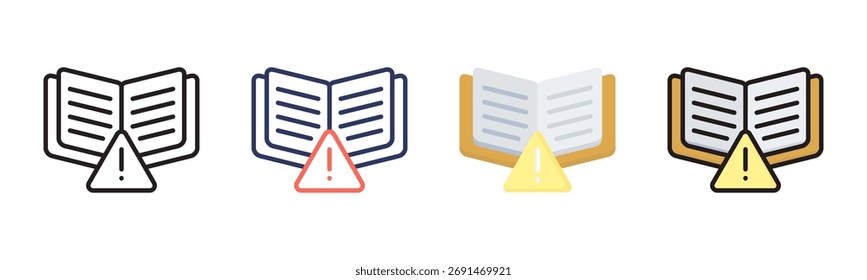 Instruction icon set multiple style collection