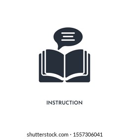 instruction icon. simple element illustration. isolated trendy filled instruction icon on white background. can be used for web, mobile, ui.
