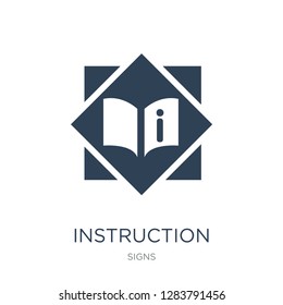 instruction icon vector on white background, instruction trendy filled icons from Signs collection, instruction vector illustration