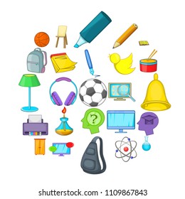 Instruction icons set. Cartoon set of 25 instruction vector icons for web isolated on white background