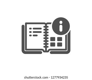 Instruction info icon. Technical information sign. Quality design element. Classic style icon. Vector