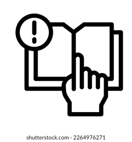 ilustración de icono de línea de instrucciones vectorial