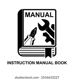 Instruction manual book icon isolated on background vector illustration.