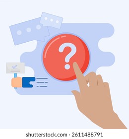  Instruction manual document concept. Question or answer document sheet FAQ and QA solution concept. Document form illustration with flat style.
