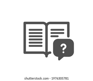 Instruction manual icon. Help book sign. Question faq symbol. Quality design element. Flat style instruction manual icon. Editable stroke. Vector