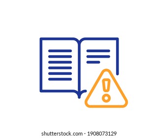 Befehlszeilensymbol. Warnbuch-Schild. Warnsymbol. Qualitätsdesign-Element. Befehlszeilensymbol für Zeilenstil. Bearbeitbarer Strich. Vektorgrafik